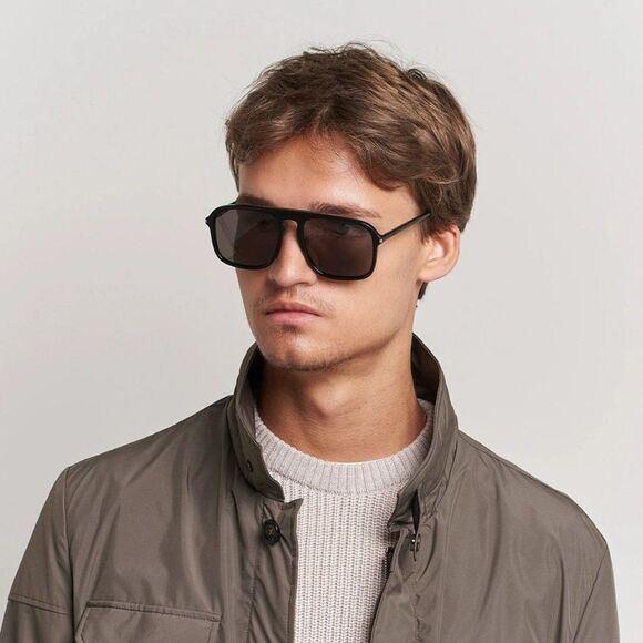 NEW Saint Laurent SL590 001 Black Aviator Unisex Sunglasses - Picture 4 of 12